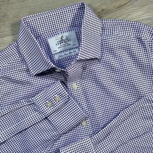 Charles Tyrwhitt Dress Shirt 16/32 Purple  Gingham Check Non-Iron Slim Fit